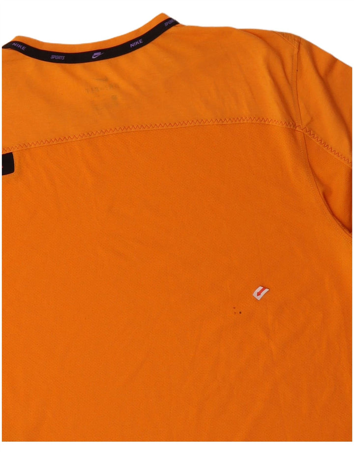NIKE Herre Dri Fit T-shirt Top Medium Orange Bomuld