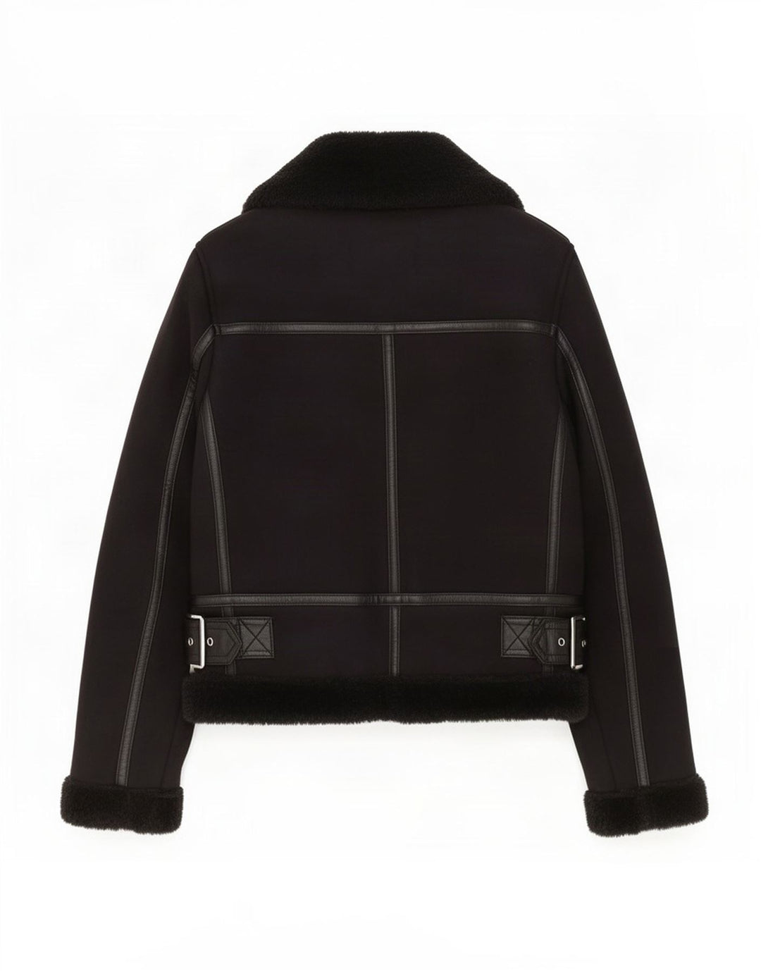 Zara Sherpajakke til kvinder UK 6 XS Sort polyester