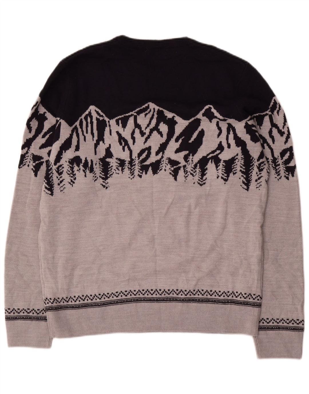 Marks & Spencer Herre sweater med rund hals, mellemgrå farveblok