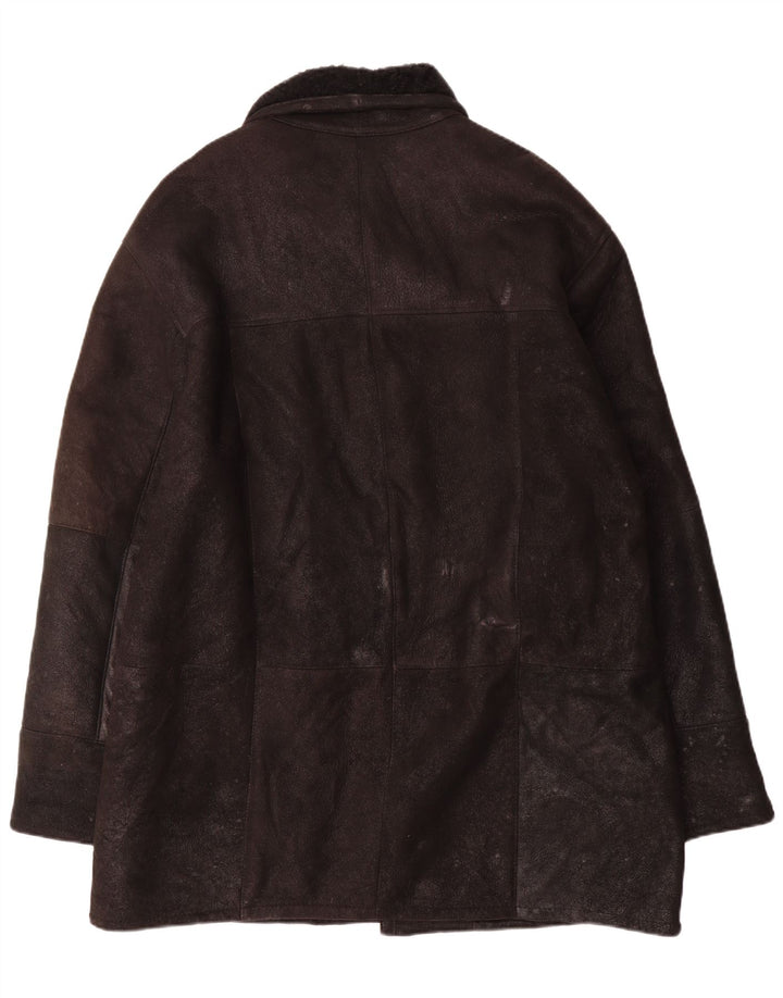 Paolo Negrato Herre Shearling Jacket IT 52 XL Sort Læder