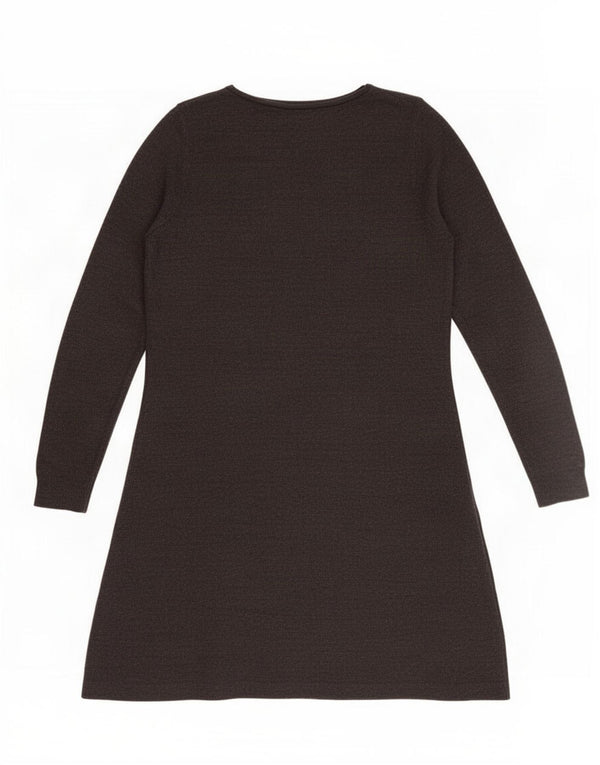 Marks & Spencer Dame Langærmet Jumper Kjole UK 12 Medium Grå Akryl