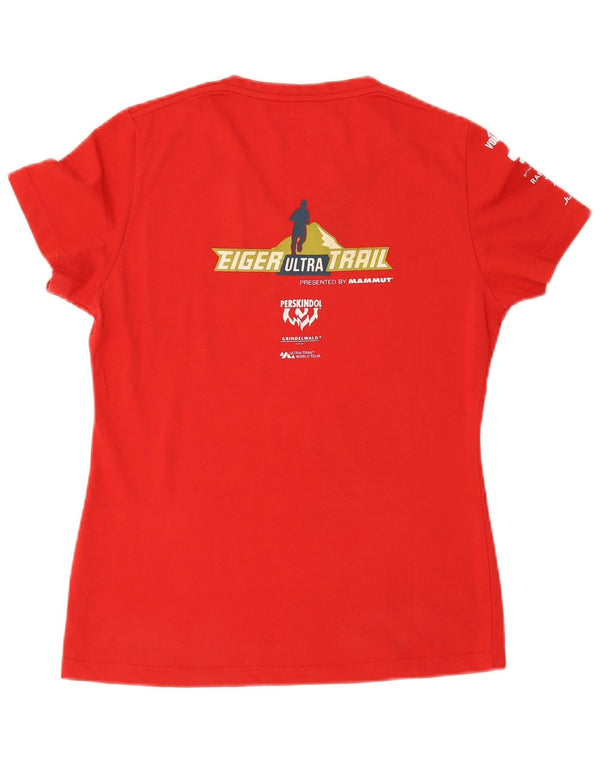 Mammut Grafisk T-Shirt Top til kvinder DK 14 Medium Rød