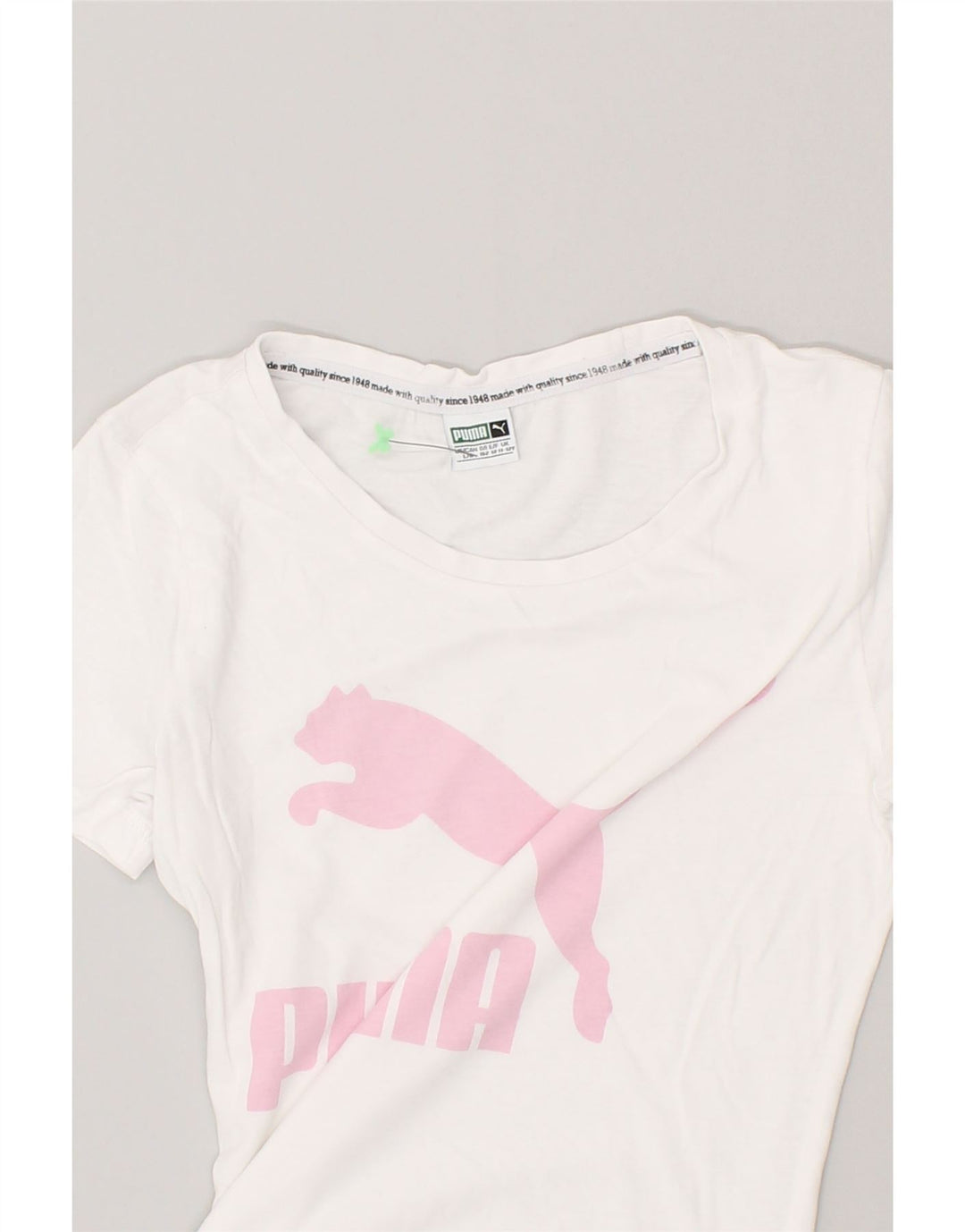 PUMA Girls Graphic T-Shirt Top 11-12 Years White Cotton | Vintage Puma | Thrift | Second-Hand Puma | Used Clothing | Messina Hembry 