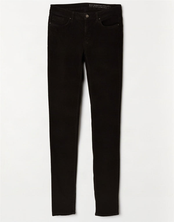 Jigsaw Dame Richmond Fit Skinny Corduroy Bukser W26 L32 Sort Bomuld