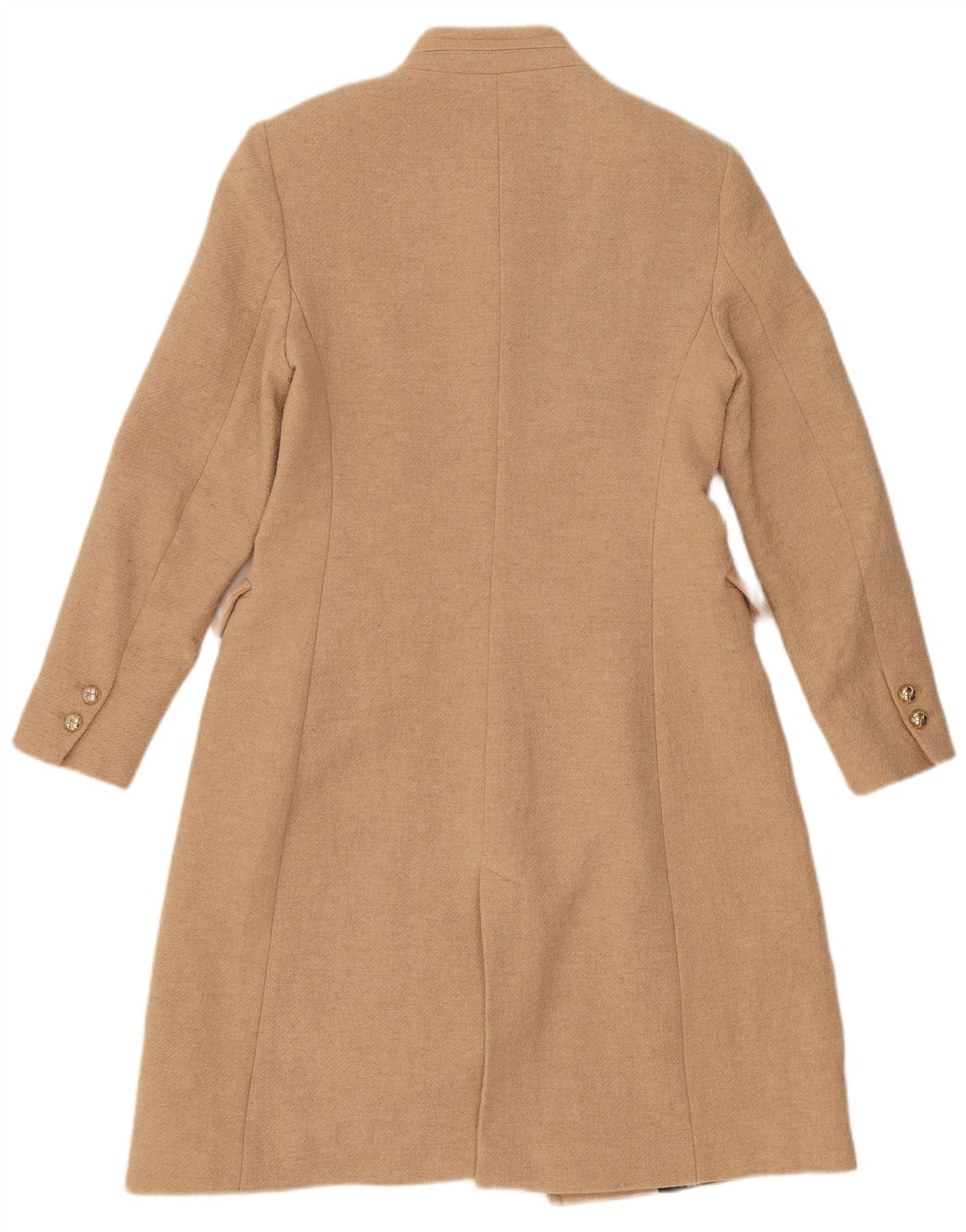 Zara Dame Overfrakke UK 12 Medium Beige Uld