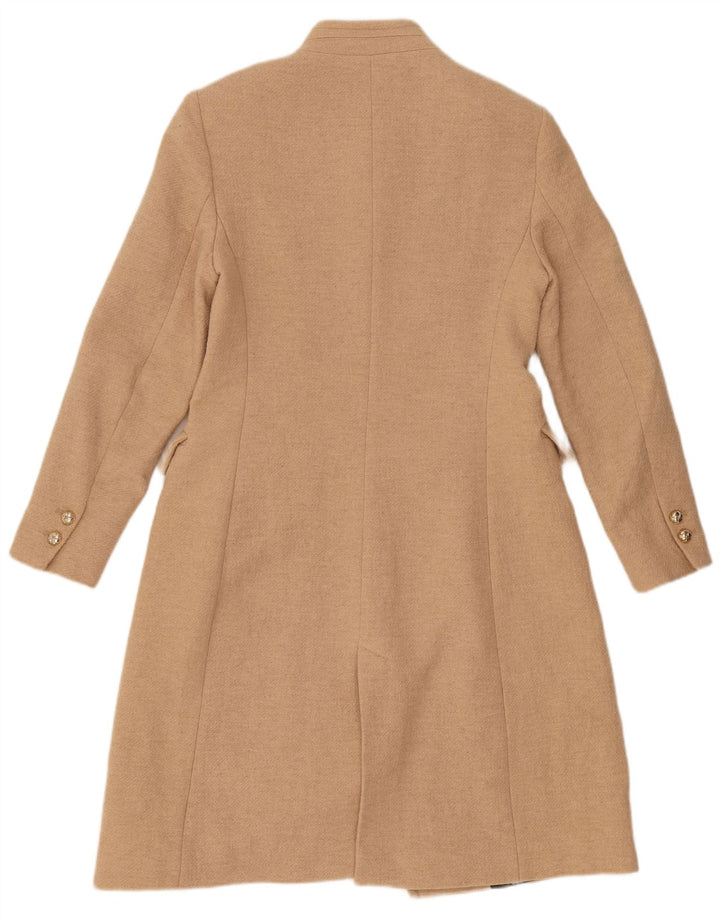 Zara Dame Overfrakke UK 12 Medium Beige Uld