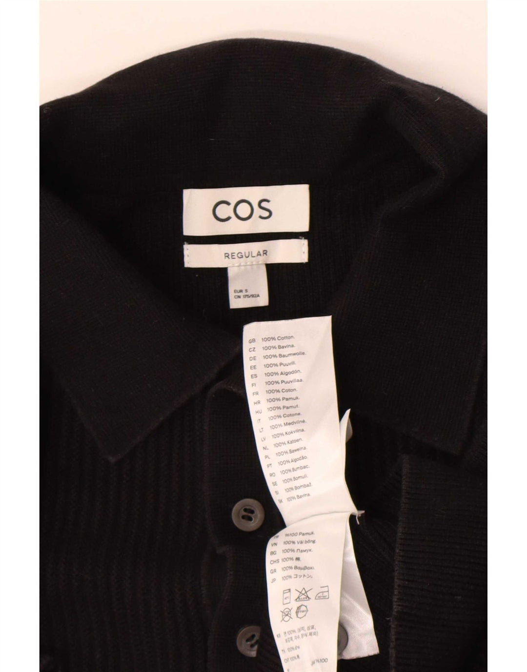 Cos Herre Regular Polo Shirt Lille sort bomuld