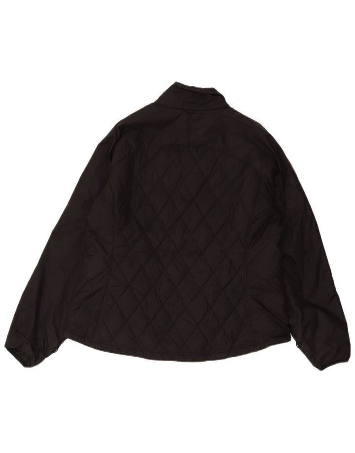 Eddie Bauer Dame Quiltet Jakke UK 18 XL Sort Nylon