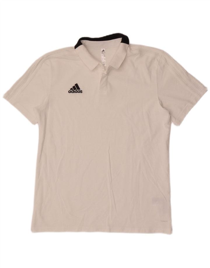 Adidas Polo Shirt til mænd, stor hvid bomuld