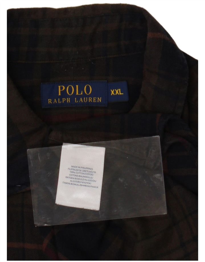 POLO RALPH LAUREN Flanellskjorte til mænd 2XL brun ternet bomuld