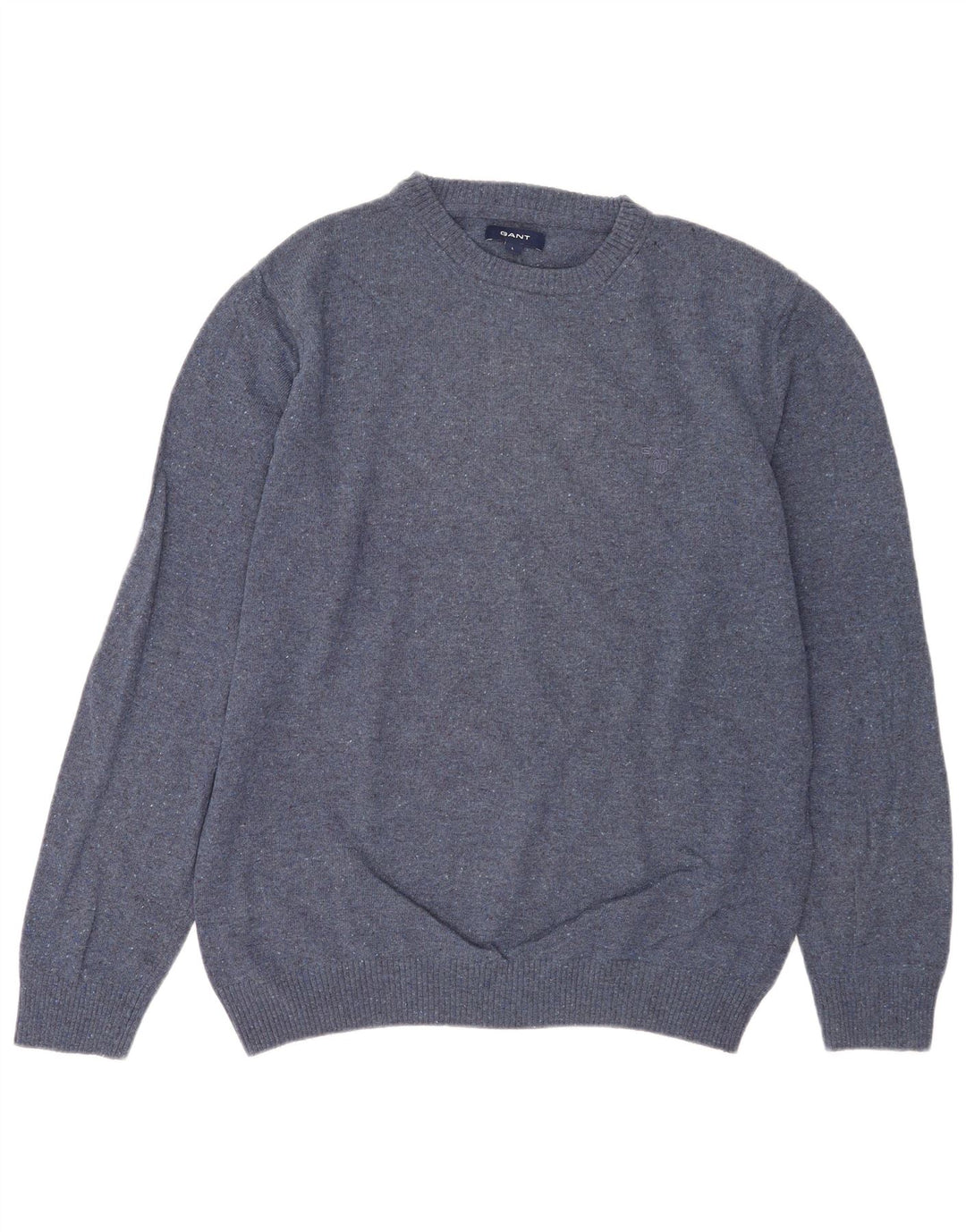 Gant Herre Crew Neck Jumper Sweater Large Blue Flecked Uld