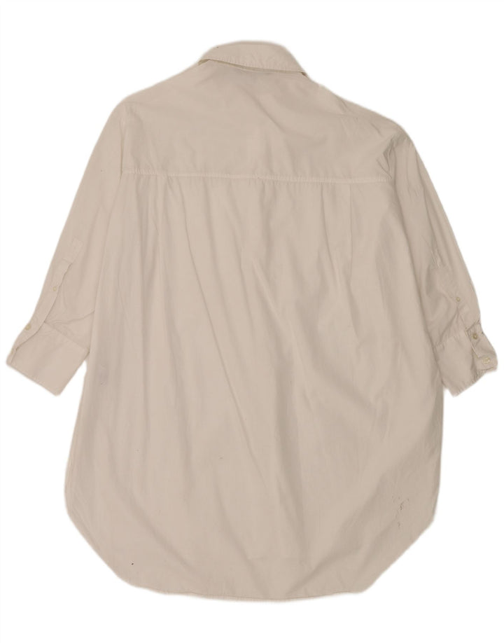 ZARA Oversized skjortekjole til kvinder UK 14 Medium White Bomuld