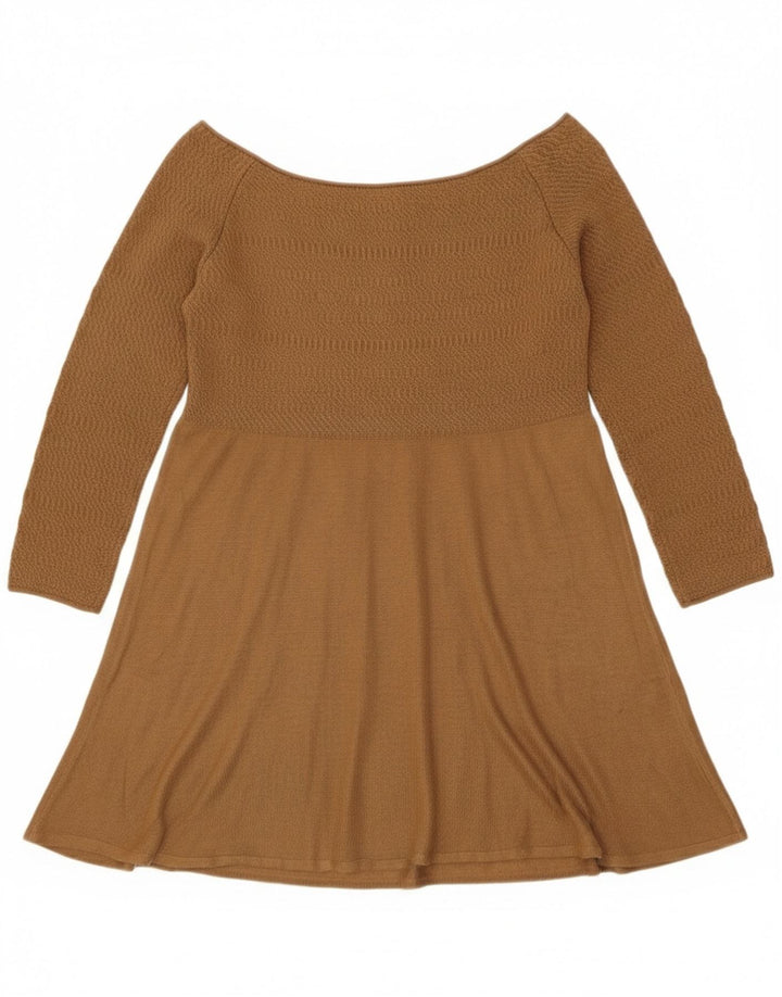 Zara Dame Off Shoulder Top UK 12 Medium Brun