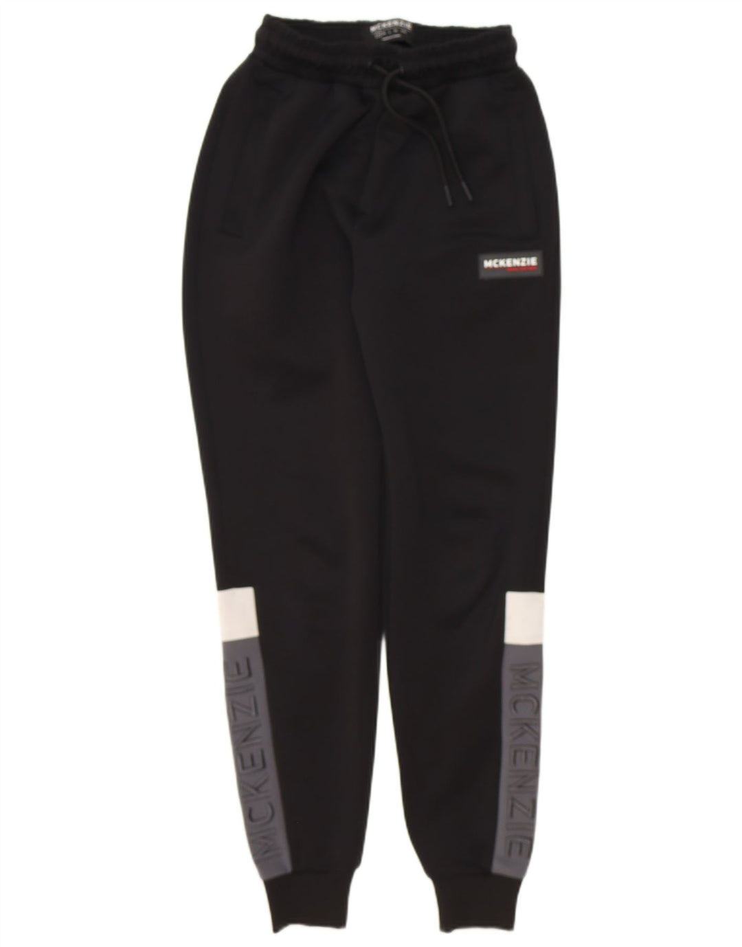 MCKENZIE Mens Graphic Tracksuit Trousers Joggers Small Black Colourblock
