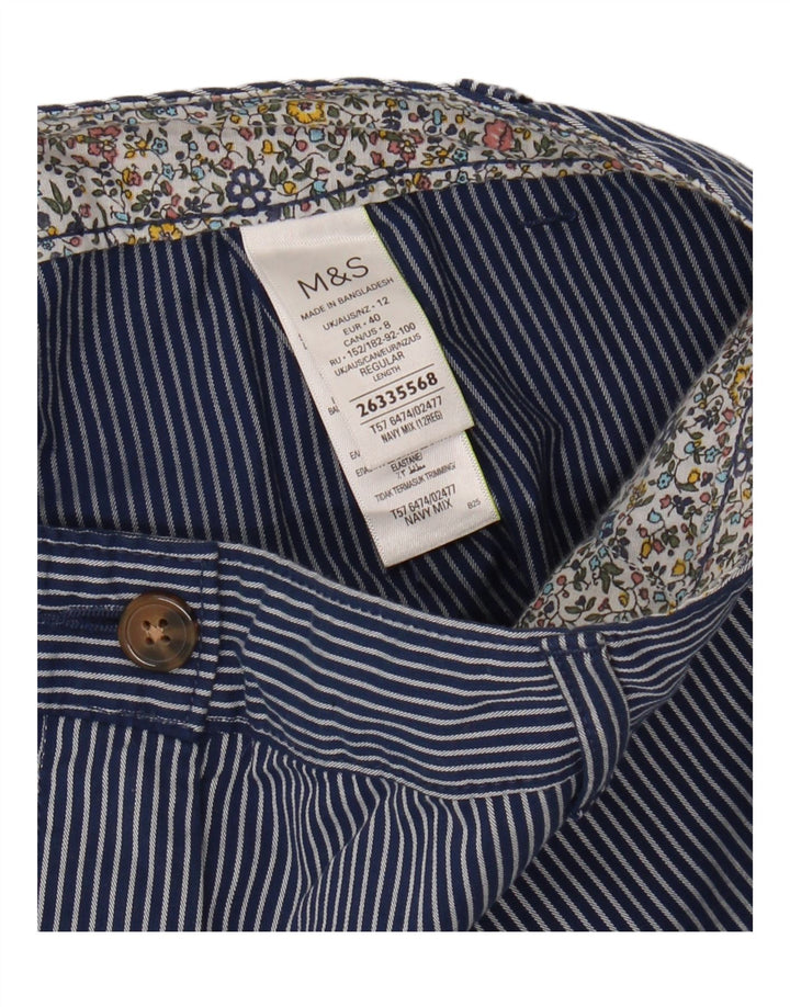 MARKS & SPENCER Womens Chino Trousers UK 12 Medium W32 L30 Navy Blue Vintage Marks & Spencer and Second-Hand Marks & Spencer from Messina Hembry 