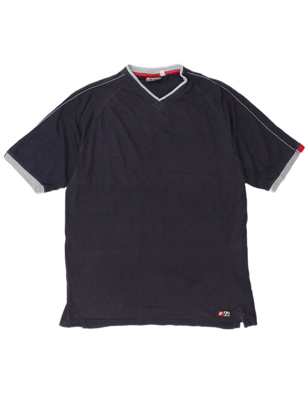Lotto Mens Graphic T-Shirt Top UK 42/44 XL Navy Blue Cotton
