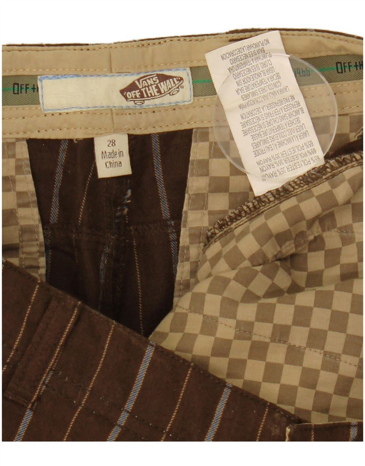 Vans Herre Chino Shorts W28 Små brunstribet polyester