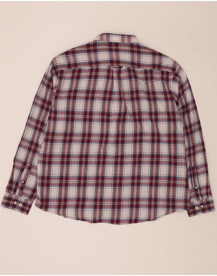 JAMES PRINGLE Herre flannelskjorte 2XL Burgund ternet polyester