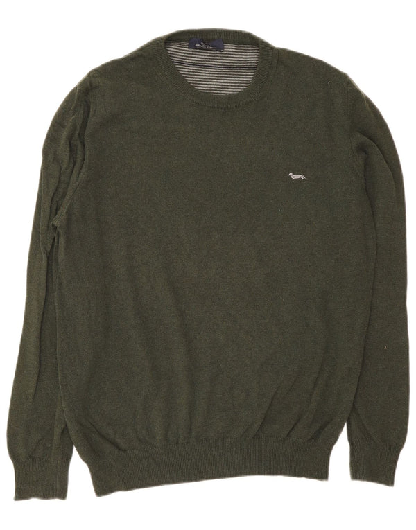 Harmont & Blaine Herre sweater med rund hals, stor grøn polyamid