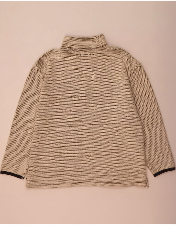 Weird Fish Herre Zip Neck Sweatshirt Jumper XL Beige Bomuld
