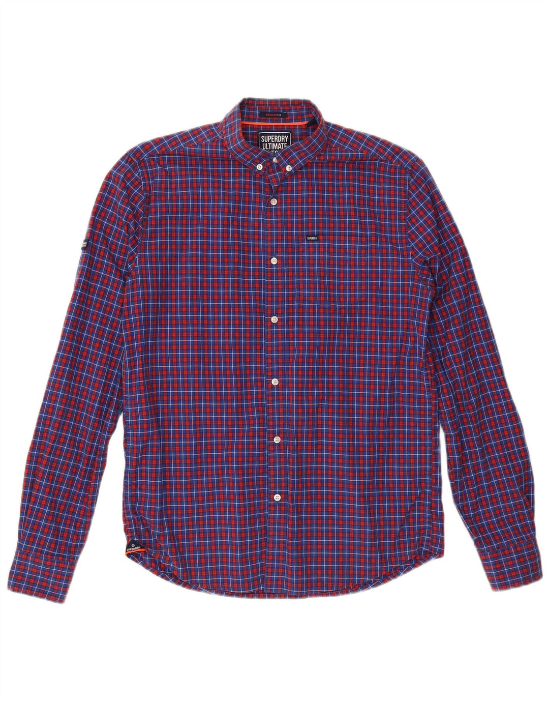 SUPERDRY Herreskjorte Medium Blue Ternet Bomuld