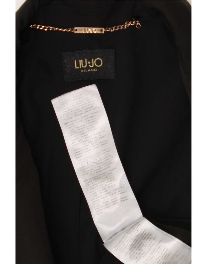 Liu Jo Dame 1 Knap Blazer Jakke IT 40 Lille Sort Polyester