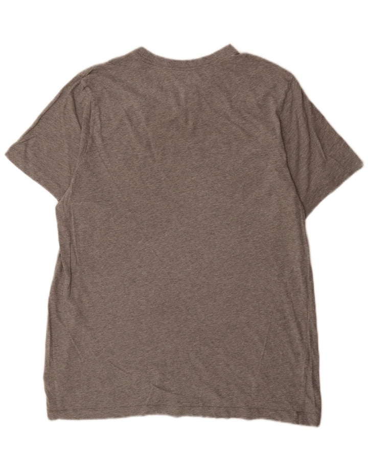 Nike Herre Swoosh Grafisk T-Shirt Top Stor Grå Bomuld