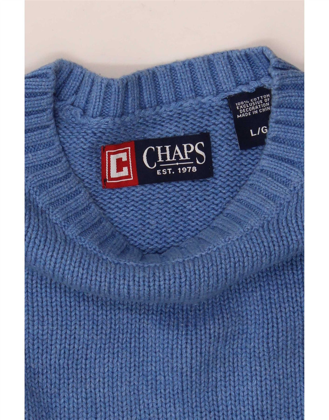 Chaps Dame Boat Neck Jumper Sweater UK 16 Stor Blå Bomuld