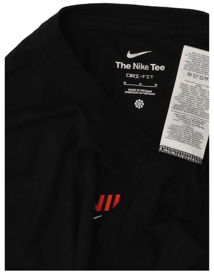 NIKE Herre Dri Fit grafisk T-shirt Top Medium Sort Polyester