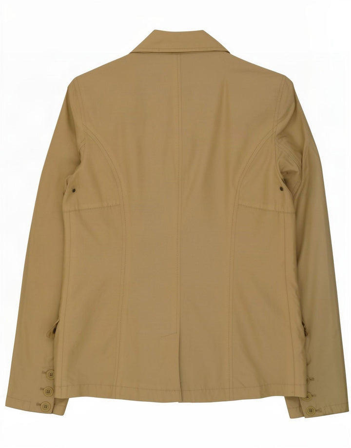 Woolrich Dame 3 Button Blazer Jacket UK 16 Stor Khaki Bomuld