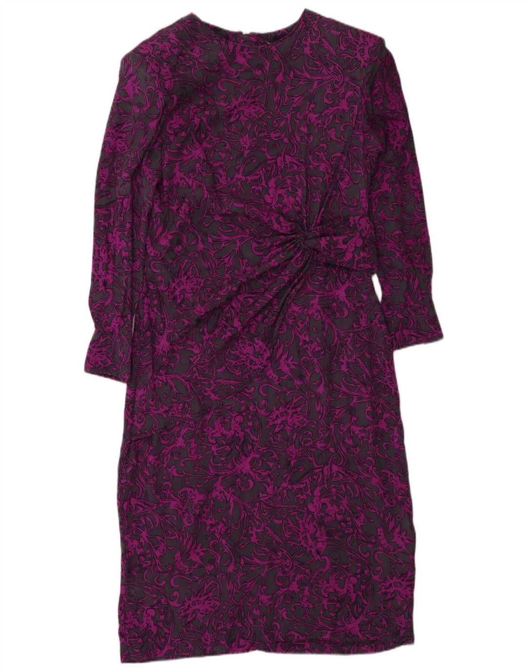 DONNA ENRICA Dame Langærmet Shift Dress UK 16 Large Purple Paisley