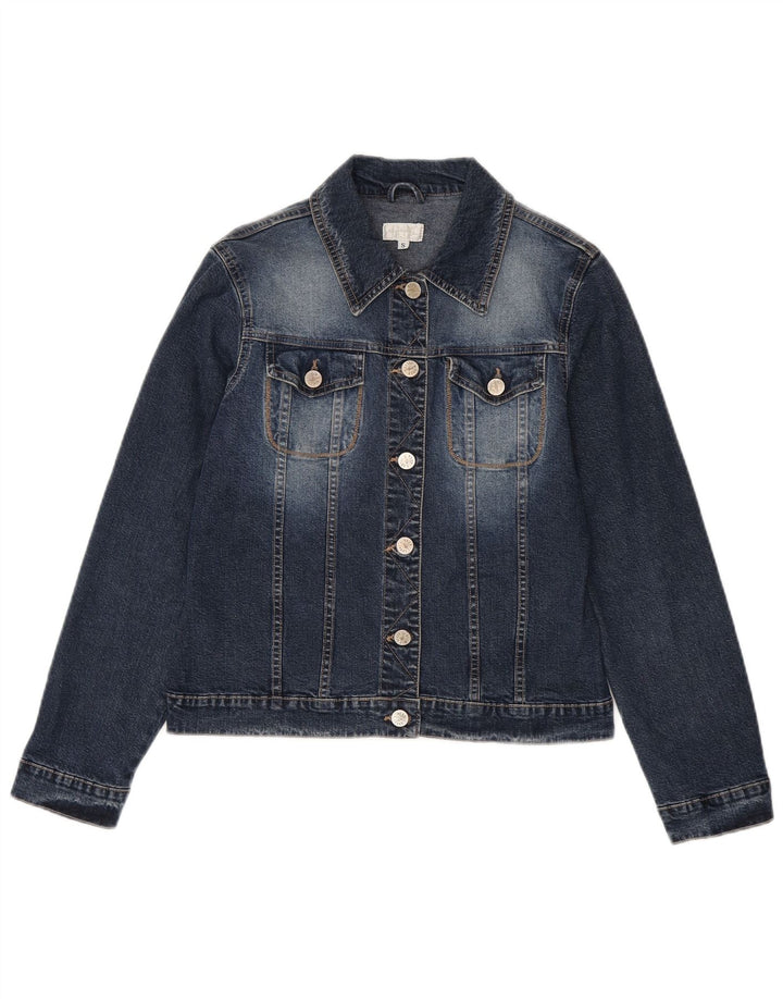 Vintage denimjakke til kvinder UK 10 Lille blå bomuld