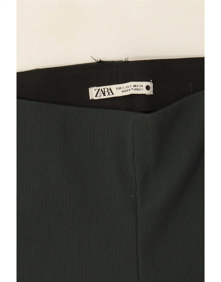 Zara Dame Flare Leggings UK 8 Small Green