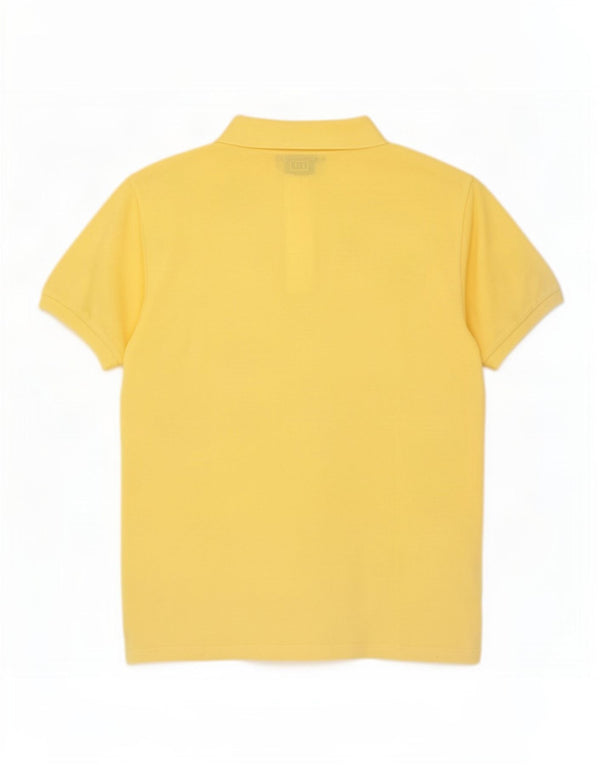 Conte of Florence Mens Polo Shirt Medium Yellow Cotton