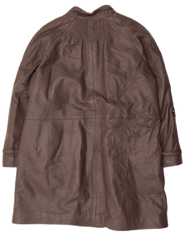 Vintage læderfrakke til kvinder IT 48 XL Grå