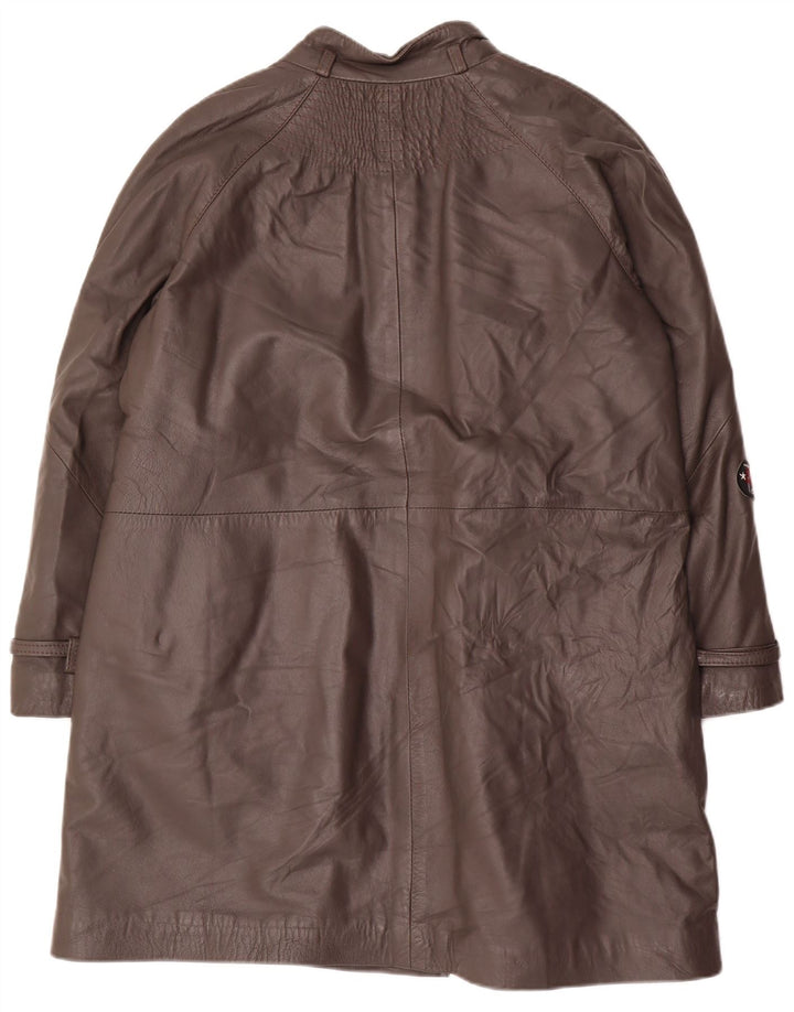 Vintage læderfrakke til kvinder IT 48 XL Grå