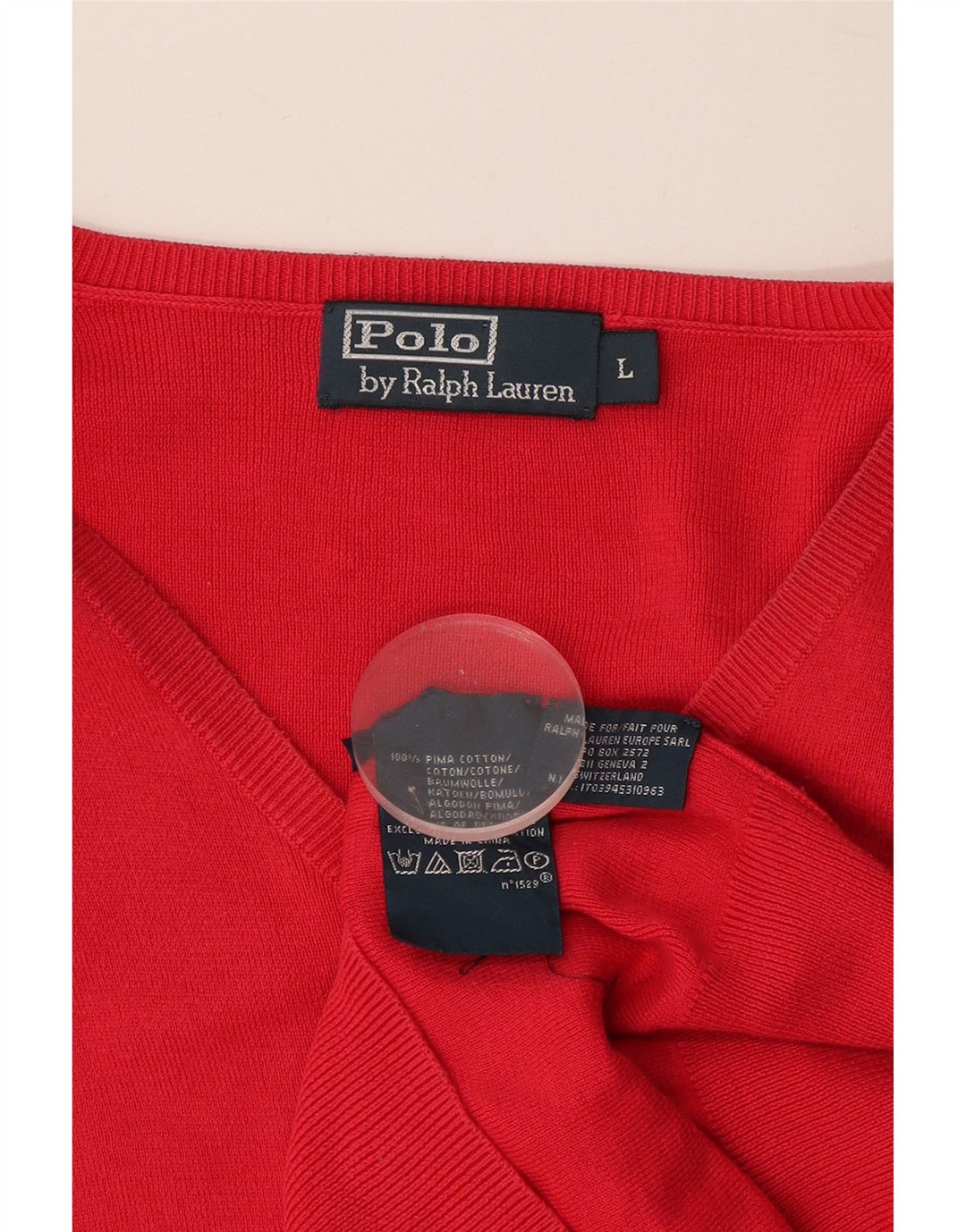 Polo Ralph Lauren Herre V-hals trøje Sweater Large Pink