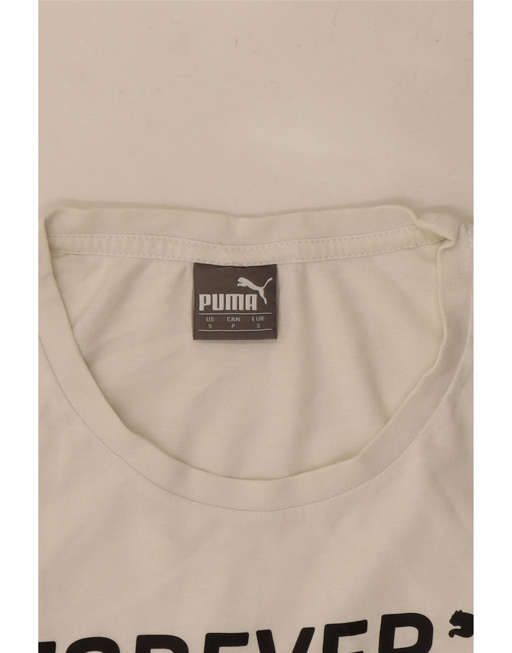 PUMA Grafisk T-shirt top til mænd, lille hvid