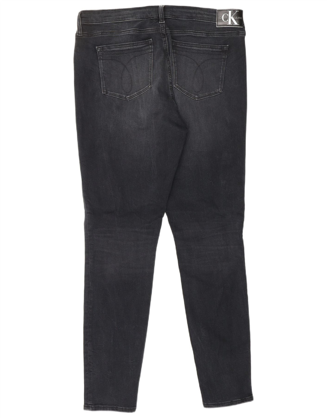 CALVIN KLEIN Dame Skinny Jeans W33 L32 Sort Bomuld