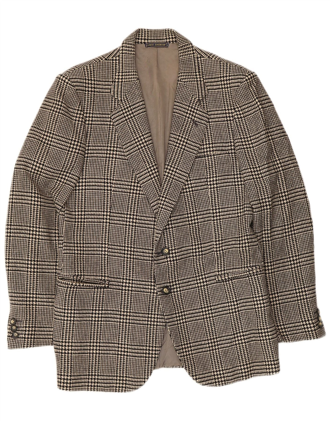 Jack Emerson Herre 2-knaps blazerjakke UK 36 Small Black Houndstooth