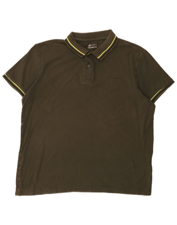 Lotto Herre Life's Polo Shirt 2XL Khaki Bomuld