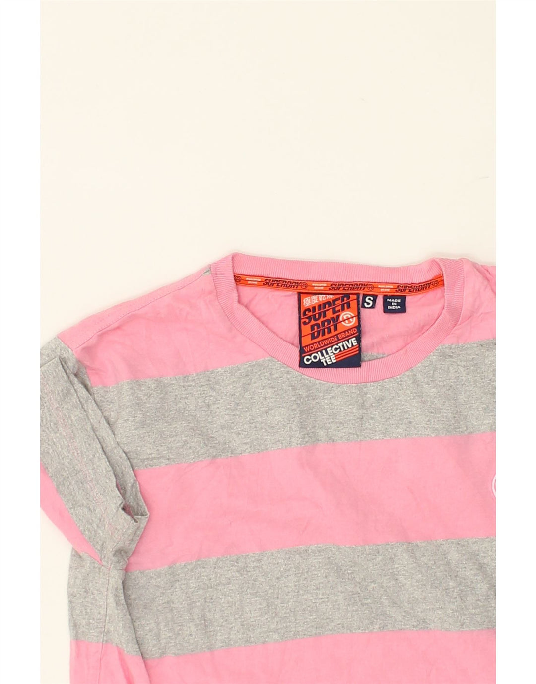 SUPERDRY Mens Polo Shirt Small Pink Striped Cotton Vintage Superdry and Second-Hand Superdry from Messina Hembry 