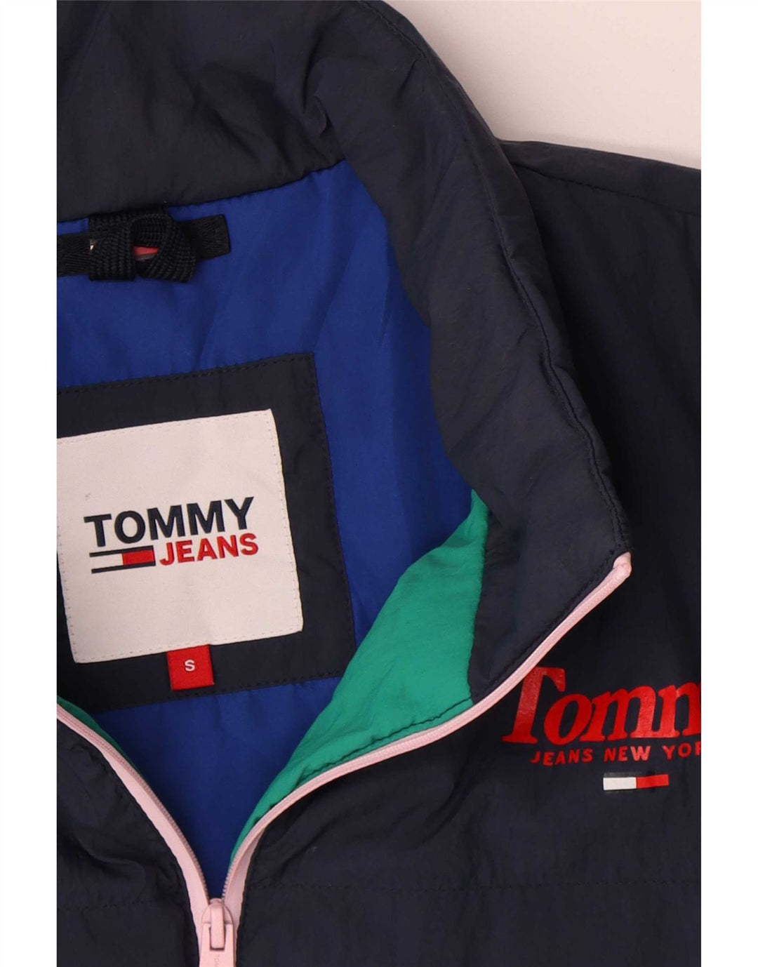 Tommy Hilfiger Polstret Bomberjakke til mænd UK 36 Small Green Colourblock