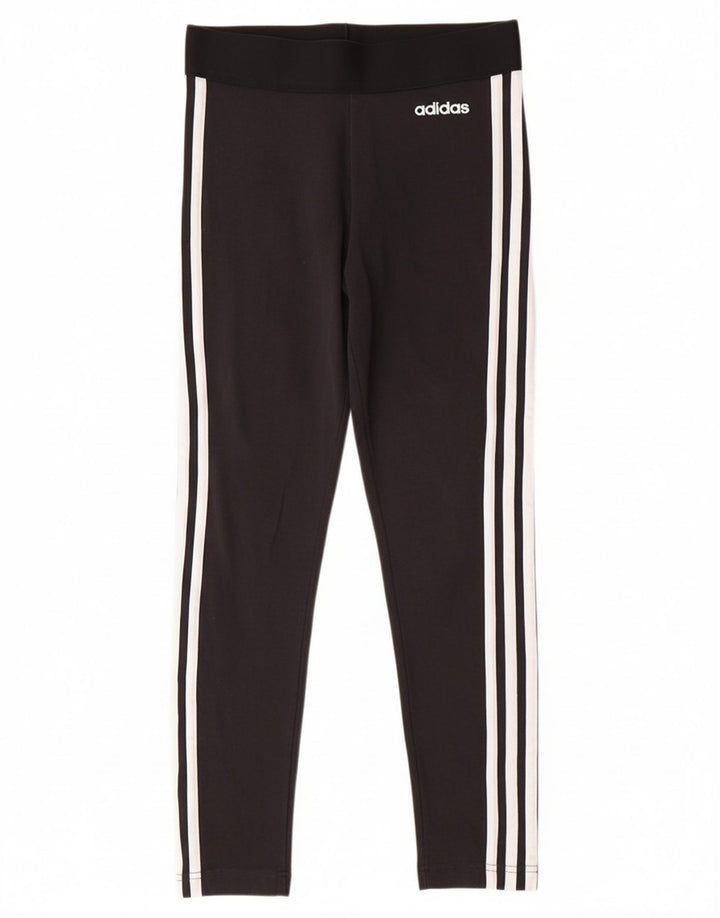 ADIDAS Womens Leggings UK 8/10 Small Black Cotton