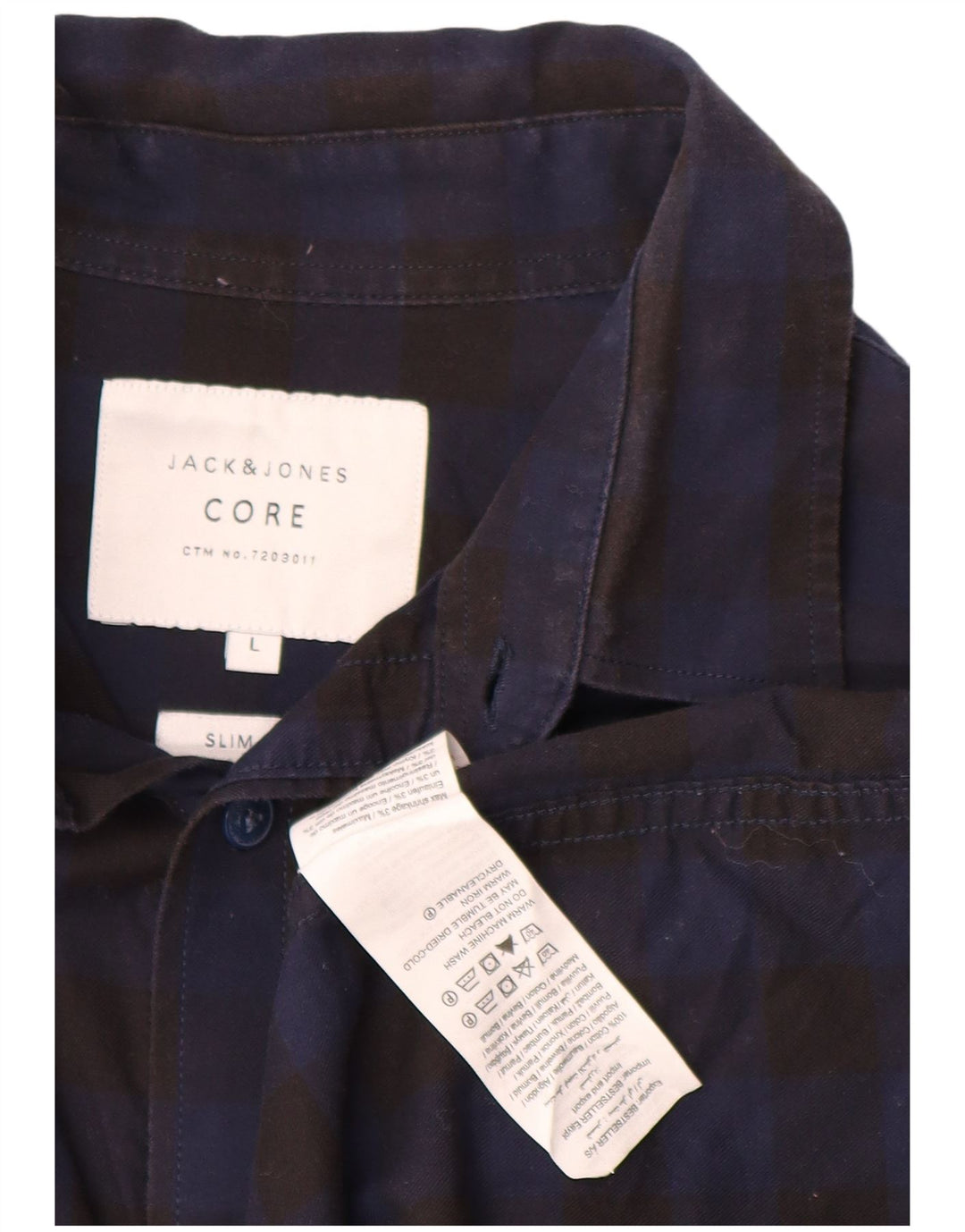 JACK & JONES Herre Slim Fit skjorte Stor sort Gingham Bomuld
