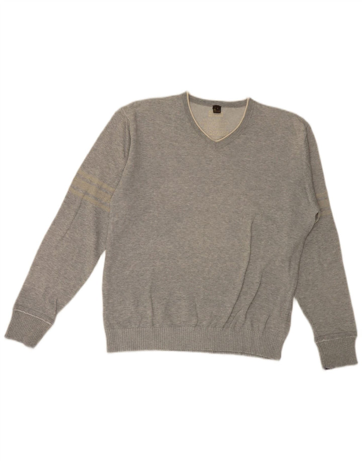 Napapijri Herre V-hals sweater Stor grå bomuld