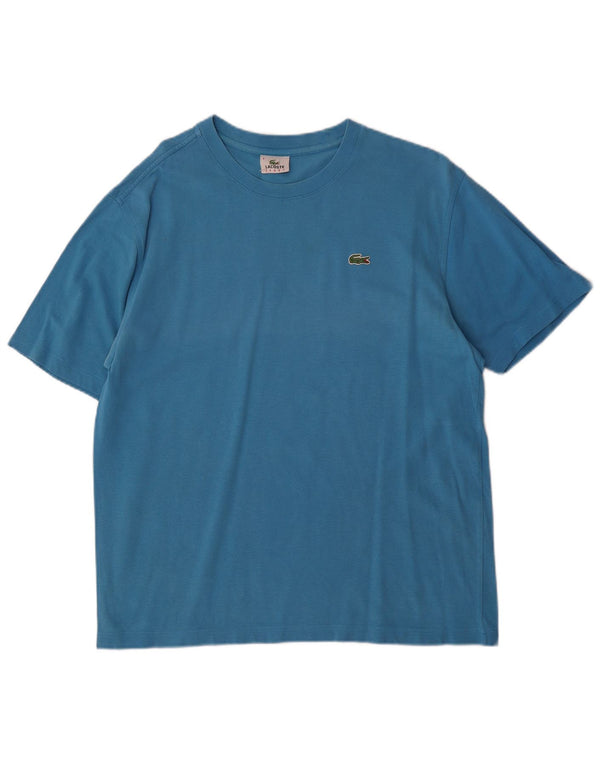 Lacoste Herre T-Shirt Top Størrelse 4 Medium Blå Bomuld