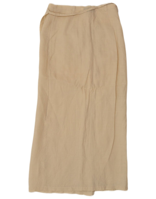 Chicca Testi Womens Maxi Wrap Skirt Small W26 Beige Linen