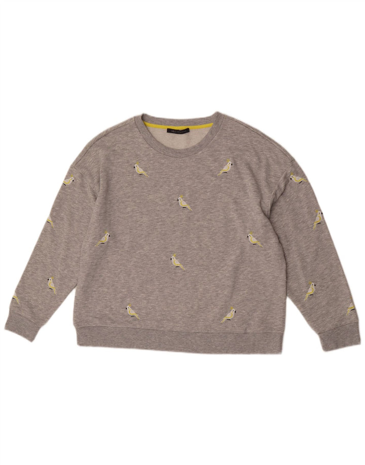 Marks & Spencer Dame Grafisk Sweatshirt Jumper UK 18 XL Grå Flecked