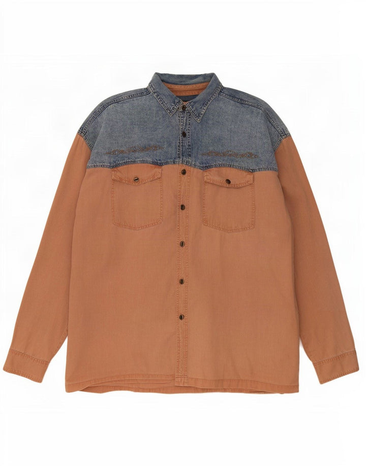Jean Rive Herre Denim Shirt XL Blå Colourblock
